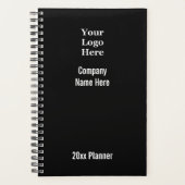 Business Sjabloon Black en White Uw Logo hier Planner (Voorkant)