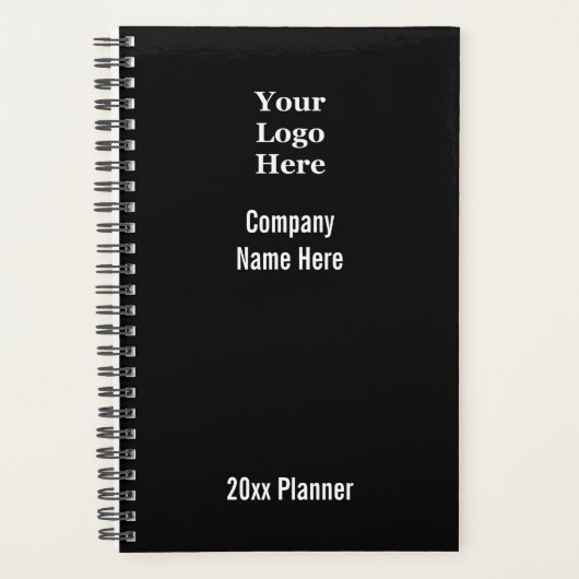 Business Sjabloon Black en White Uw Logo hier Planner (Voorkant)