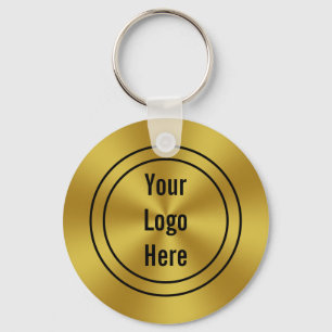 Business Sjabloon Faux Gold Uw Logo hier Sleutelhanger
