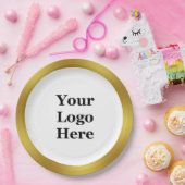 Business Sjabloon Gold en White Uw Logo hier Papieren Bordje (Feest)