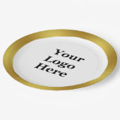 Business Sjabloon Gold en White Uw Logo hier Papieren Bordje (Gekanteld)