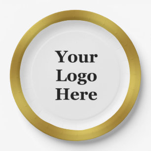 Business Sjabloon Gold en White Uw Logo hier Papieren Bordje