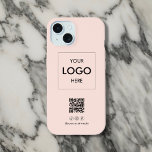 Business Social Media QR Code Blush<br><div class="desc">Améliorez votre image de marque grâce à notre coque iphone personnalisé ! Conçu pour faire ressortir votre marque, ce coque présente votre logo en évidence. Sous le logo, nous avons ajouté un code QR pratique pour un accès facile à votre site Web ou à vos promotions. De plus, il y...</div>