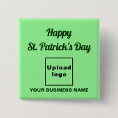 Business St. Patrick licht groen vierkant Button (Voorkant)
