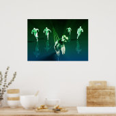 Business Technology Concept on Worldwide Report Poster (Keuken)