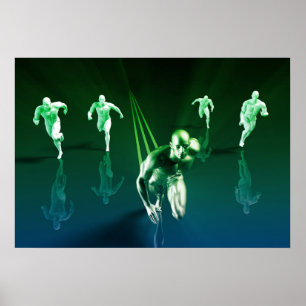 Business Technology Concept on Worldwide Report Poster