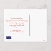 Business Thanksgiving Briefkaart / voor klanten (Achterkant)