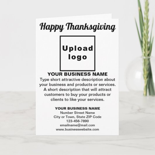 Business Thanksgiving White Folded Holiday Card Feestdagen Kaart (Voorkant)