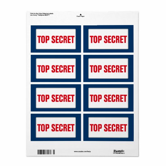 Business TOP SECRET Label (groot) (Full Sheet)