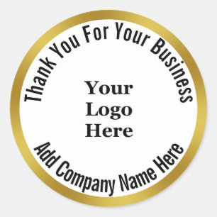 Business Uw Logo hier Dank u Ronde Sticker