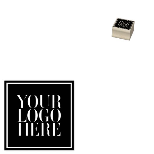 Business Uw Logo hier vierkant Rubberstempel (Gestempeld)