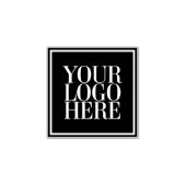 Business Uw Logo hier vierkant Rubberstempel (Afrduk)
