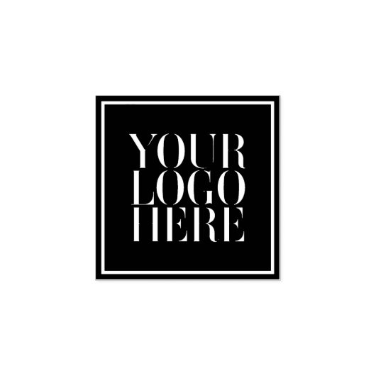 Business Uw Logo hier vierkant Rubberstempel (Afrduk)
