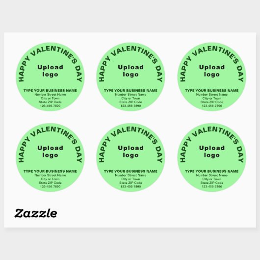 Business Valentijn Greeting on Light Green Ronde Sticker (Vel)