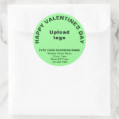 Business Valentijn Greeting on Light Green Ronde Sticker (Tas)