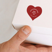 Business Valentijn Greeting on Red Heart Sticker