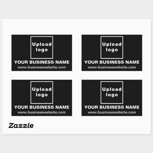 Business Website op Black Rectangle Sticker (Vel)