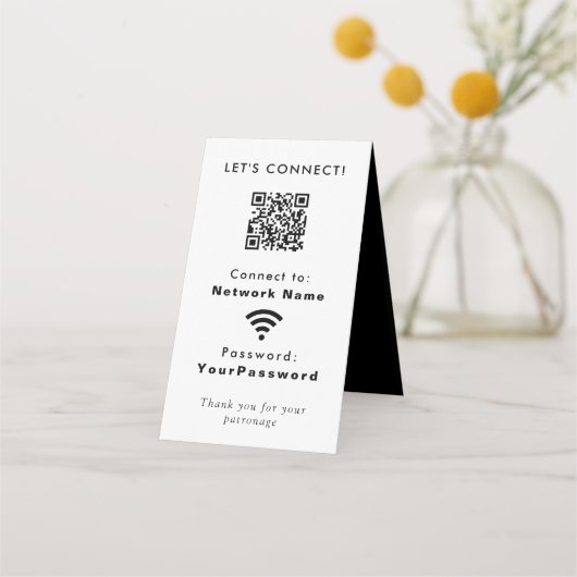 Business Website Wifi Connection Password QR Code Klantenkaartje (Voorkant)
