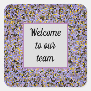 Business Welcome Paarse Mosaic New Employee Vierkante Sticker