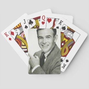 Businessman Pointing Pokerkaarten