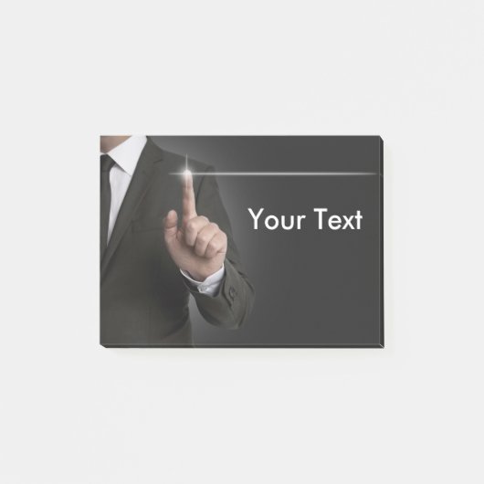 Businessman touchscreen anthracite concept post-it® notes (Voorkant)