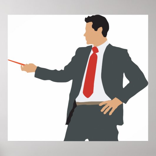 Businessman With Pointer In A Suit Poster (Devant)