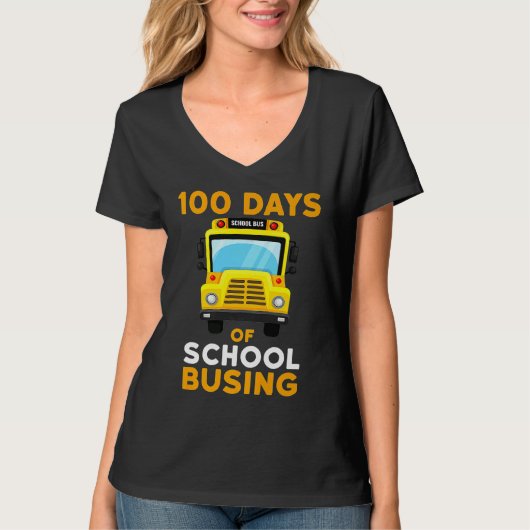 Busing School Bus Driver 100 Days Of School Boys G T-shirt (Voorkant)
