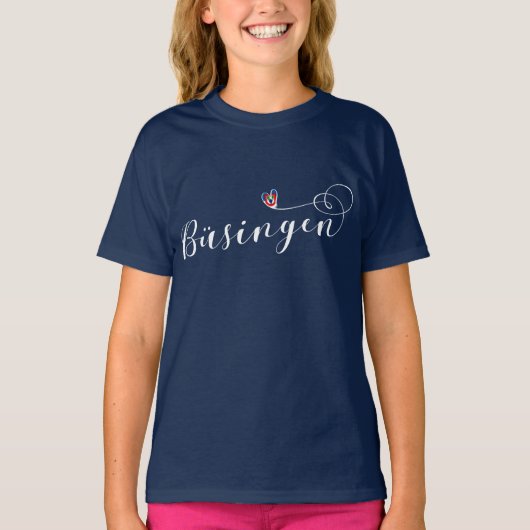 Büsingen Flag Heart, Büsingen am Hochrhein T-Shirt (Voorkant)