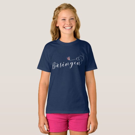 Büsingen Flag Heart, Büsingen am Hochrhein T-Shirt (Voorkant volledig)