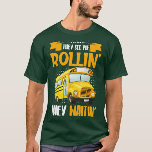 Busontwerp voor de chauffeur van de school of de t t-shirt