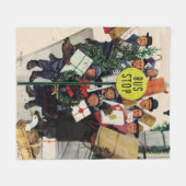 Busstop voor Kerstmis Fleece Deken (Voorkant (Horizontaal))