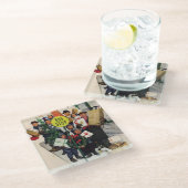 Busstop voor Kerstmis Glazen Onderzetter (Schuin)