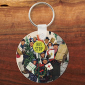 Busstop voor Kerstmis Sleutelhanger (Voorkant)