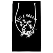 Bust A Mooove Funny Koe Pun Dark BG Klein Cadeauzakje (Voorkant)