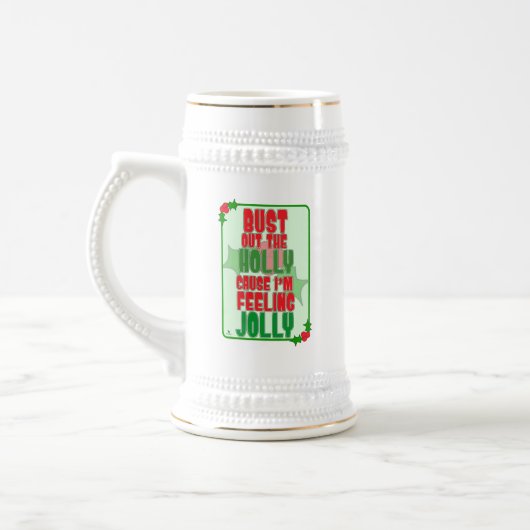 Bust Out Holly Feelin Jolly Christmas Joy Design Bierpul (Links)