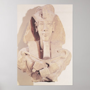 Bust van Amenophis IV uit de tempel van Amun Poster