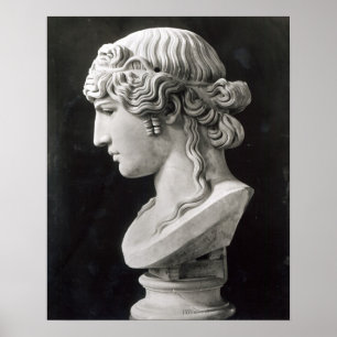 Bust van Antinous genaamd 'Antinous Mondragone' Poster