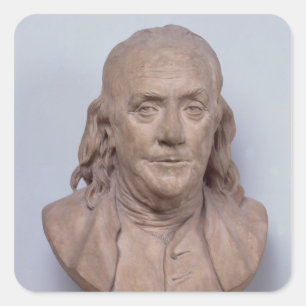 Bust van Benjamin Franklin 1778 Vierkante Sticker
