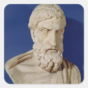 Bust van Epicurus Vierkante Sticker