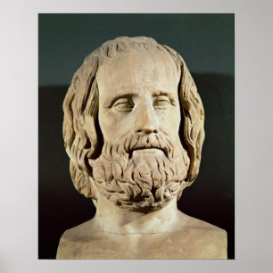 Bust van Euripides Poster