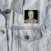 Bust van Hercules Vierkante Button 5,1 Cm (In situ)