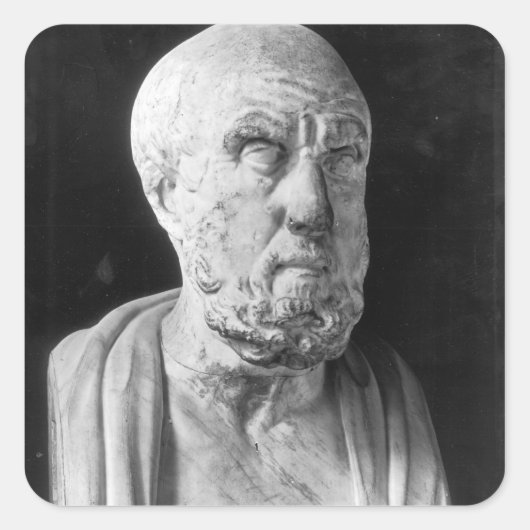 Bust van Hippocrates Vierkante Sticker (Voorkant)