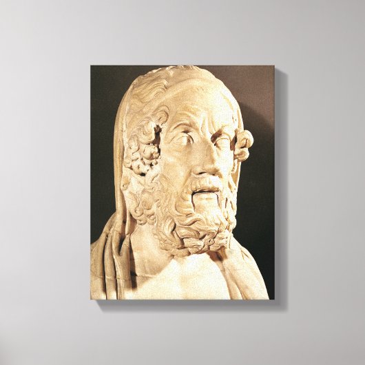 Bust van Homer, Hellenistische periode Canvas Afdruk (Voorkant)