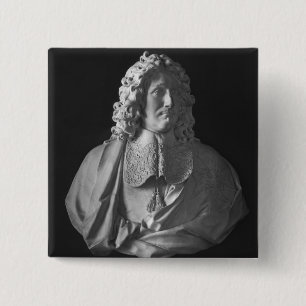 Bust van Jean-Baptiste Colbert de Torcy Vierkante Button 5,1 Cm