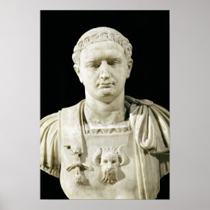 Bust van keizer Domitian Poster