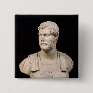 Bust van keizer Hadrian op Kreta Vierkante Button 5,1 Cm