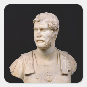 Bust van keizer Hadrian op Kreta Vierkante Sticker