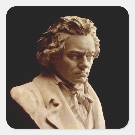 Bust van Ludwig van Beethoven Square Sticker (Voorkant)