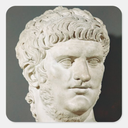 Bust van Nero Vierkante Sticker (Voorkant)