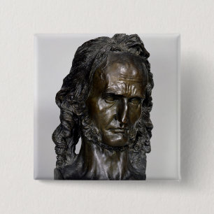 Bust van Nicolo Paganini 1830 Vierkante Button 5,1 Cm